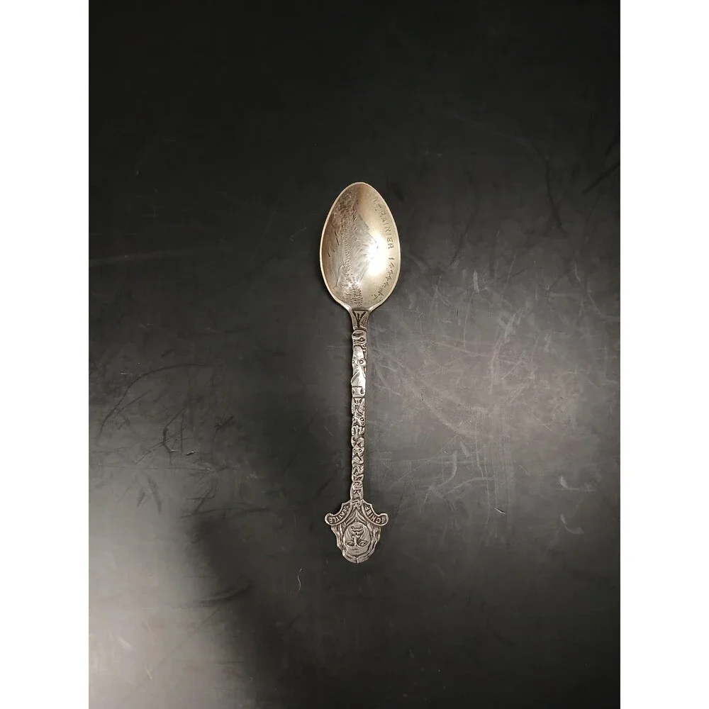 Antique Sterling Seattle Totem Pole Spoon Mt Rainier Bowl Early 1900s